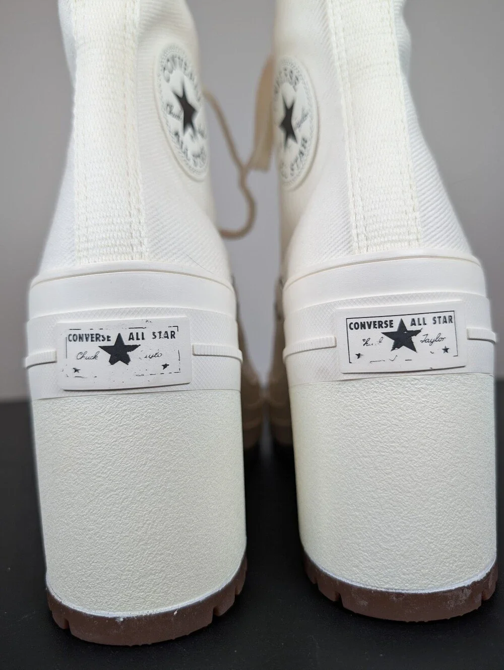 Converse Chuck 70 De Luxe Heel High Top Platform Sneakers Egret White Womens 7.5